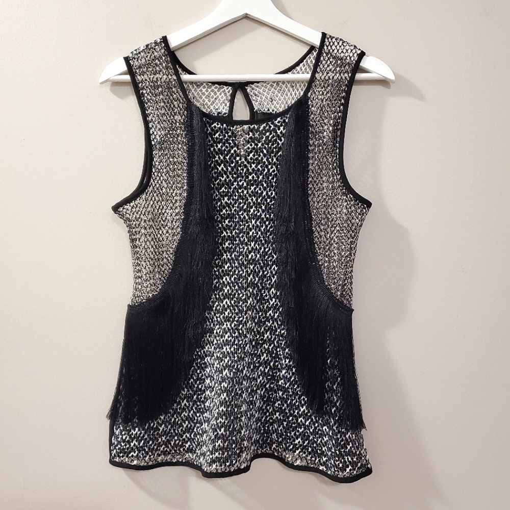 Yoana Baraschi - Mesh and Fringe Blouse - Read for Sizing